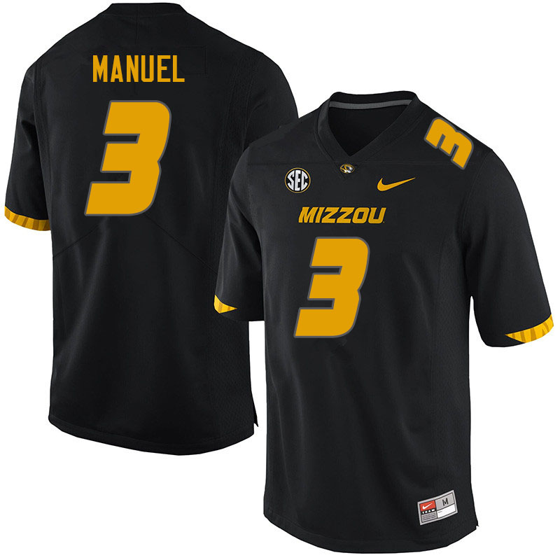 Men #3 Martez Manuel Missouri Tigers College Football Jerseys Sale-Black - Click Image to Close
